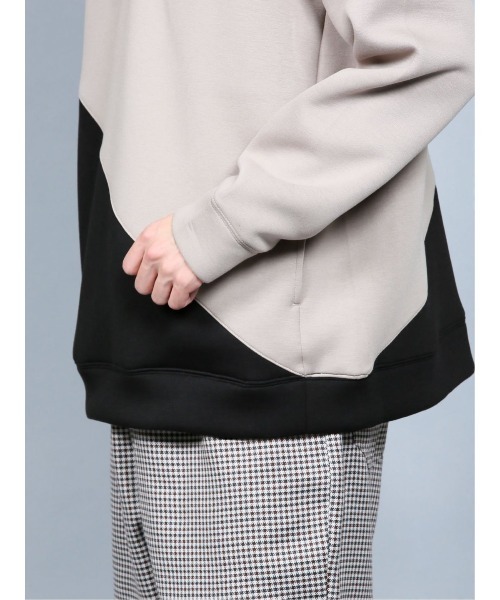 semantic design（セマンティックデザイン）の「セマンティックデザイン/semantic design ストレッチダンボール 配色切替ビッグプルパーカー（パーカー・メンズ・ベージュ/ホワイト/ライトグレー・MEDIUM/LARGE/X-LARGE）」の9枚目の写真