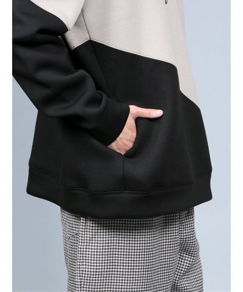 semantic design（セマンティックデザイン）の「セマンティックデザイン/semantic design ストレッチダンボール 配色切替ビッグプルパーカー（パーカー・メンズ・ベージュ/ホワイト/ライトグレー・MEDIUM/LARGE/X-LARGE）」の11枚目の写真