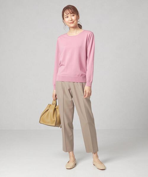 closet story（クローゼットストーリー）の「＜closet story（クローゼットストーリー）＞キモウ アジャスター テーパード パンツ -ウォッシャブル-（スラックス・レディース・ベージュ/ネイビー・FREE）」の4枚目の写真