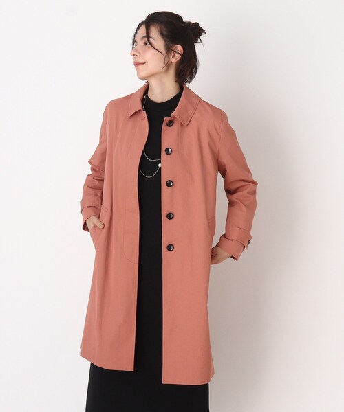 DRESKIP（ドレスキップ）の「◆撥水ステンカラーコート（ステンカラーコート・レディース・サンドベージュ/ダークオレンジ/ネイビー・02/03/04）」の3枚目の写真