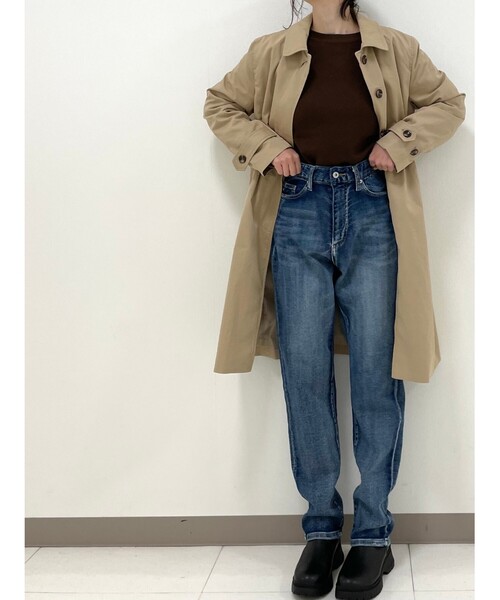 DRESKIP（ドレスキップ）の「◆撥水ステンカラーコート（ステンカラーコート・レディース・サンドベージュ/ダークオレンジ/ネイビー・02/03/04）」の14枚目の写真