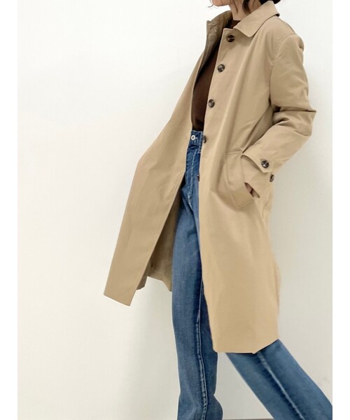 DRESKIP（ドレスキップ）の「◆撥水ステンカラーコート（ステンカラーコート・レディース・サンドベージュ/ダークオレンジ/ネイビー・02/03/04）」の6枚目の写真