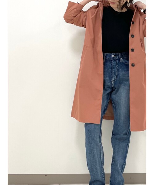 DRESKIP（ドレスキップ）の「◆撥水ステンカラーコート（ステンカラーコート・レディース・サンドベージュ/ダークオレンジ/ネイビー・02/03/04）」の8枚目の写真
