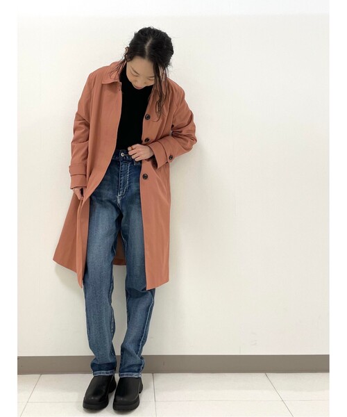 DRESKIP（ドレスキップ）の「◆撥水ステンカラーコート（ステンカラーコート・レディース・サンドベージュ/ダークオレンジ/ネイビー・02/03/04）」の9枚目の写真