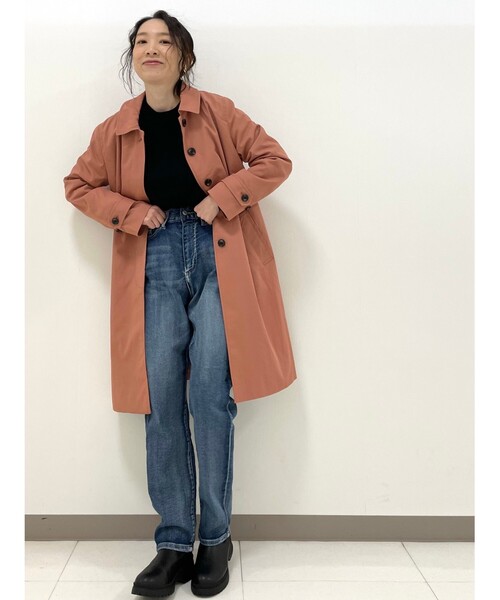 DRESKIP（ドレスキップ）の「◆撥水ステンカラーコート（ステンカラーコート・レディース・サンドベージュ/ダークオレンジ/ネイビー・02/03/04）」の5枚目の写真