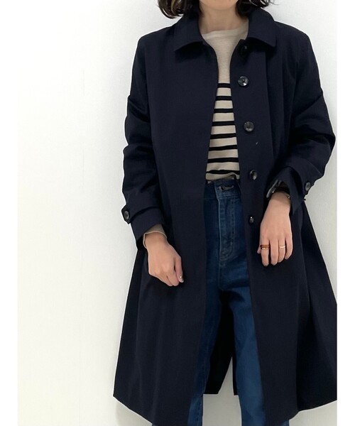 DRESKIP（ドレスキップ）の「◆撥水ステンカラーコート（ステンカラーコート・レディース・サンドベージュ/ダークオレンジ/ネイビー・02/03/04）」の11枚目の写真