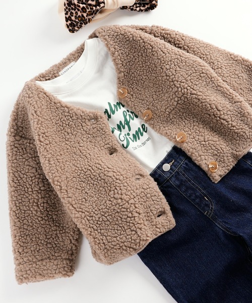 CIAOPANIC TYPY(チャオパニックティピー)の「【KIDS】【ZOZOTOWN限定】ボアカーディガン(ノーカラージャケット・キッズ・サックスブルー/アイボリー/モカ/ベージュ・LARGE/MEDIUM/XX-LARGE/SMALL/X-LARGE)」の15枚目の写真
