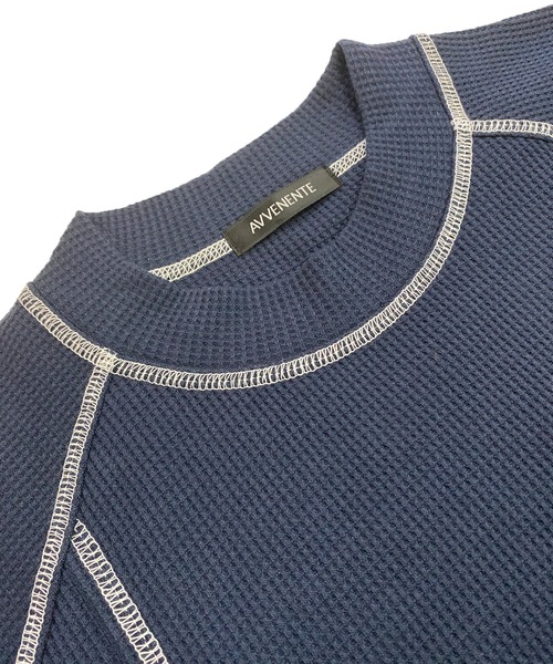 Avvenente（アベネンテ）の「【Avvenente】ワッフルロングTシャツ（Tシャツ/カットソー・レディース・ネイビー/オフホワイト/イエロー・FREE）」の5枚目の写真