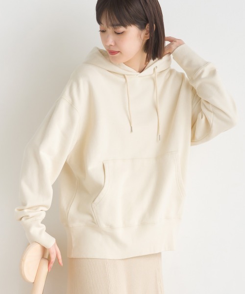 OMNES（オムネス）の「ユニセックス 裏毛スウェット プルオーバーパーカー（パーカー・レディース・ライトグレー/ブラック/ベージュ/アイボリー/ブルーグレー・SMALL/MEDIUM/LARGE/X-LARGE）」の2枚目の写真