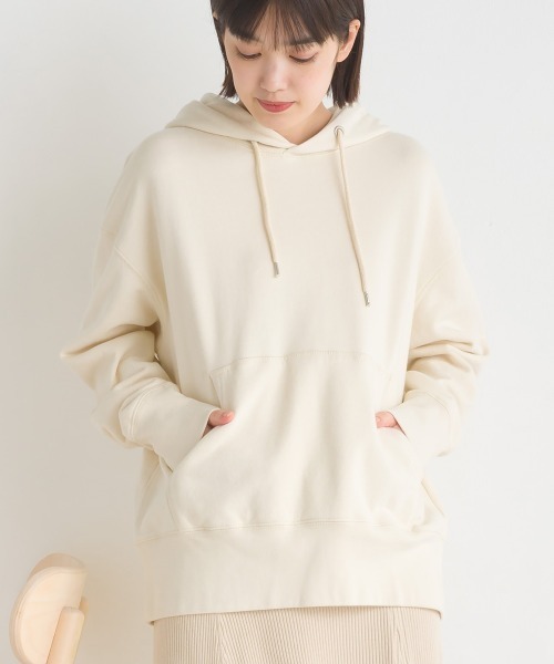 OMNES（オムネス）の「ユニセックス 裏毛スウェット プルオーバーパーカー（パーカー・レディース・ライトグレー/ブラック/ベージュ/アイボリー/ブルーグレー・SMALL/MEDIUM/LARGE/X-LARGE）」の8枚目の写真