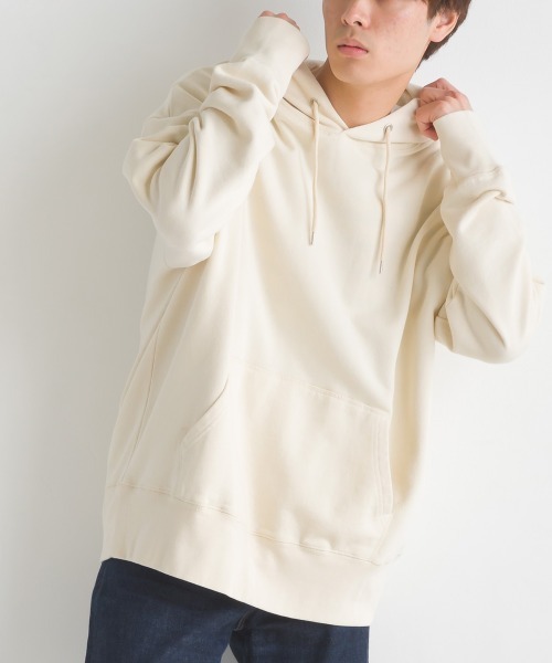 OMNES（オムネス）の「ユニセックス 裏毛スウェット プルオーバーパーカー（パーカー・レディース・ライトグレー/ブラック/ベージュ/アイボリー/ブルーグレー・SMALL/MEDIUM/LARGE/X-LARGE）」の11枚目の写真