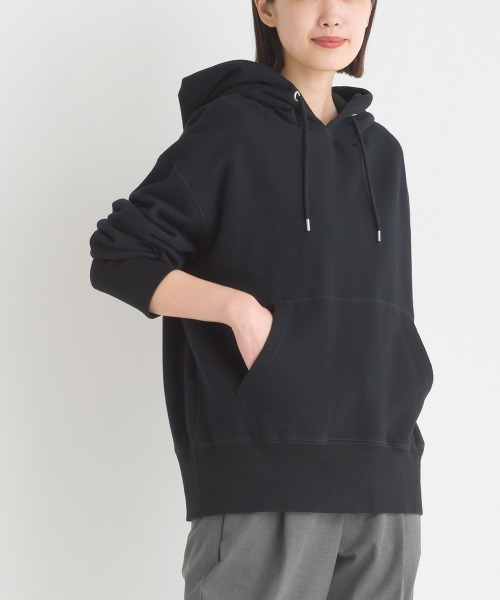 OMNES（オムネス）の「ユニセックス 裏毛スウェット プルオーバーパーカー（パーカー・レディース・ライトグレー/ブラック/ベージュ/アイボリー/ブルーグレー・SMALL/MEDIUM/LARGE/X-LARGE）」の13枚目の写真