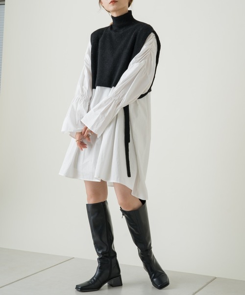 Kastane（カスタネ）の「ハイネックニットベスト（ベスト・レディース・アイボリー/ブラック・FREE）」の16枚目の写真