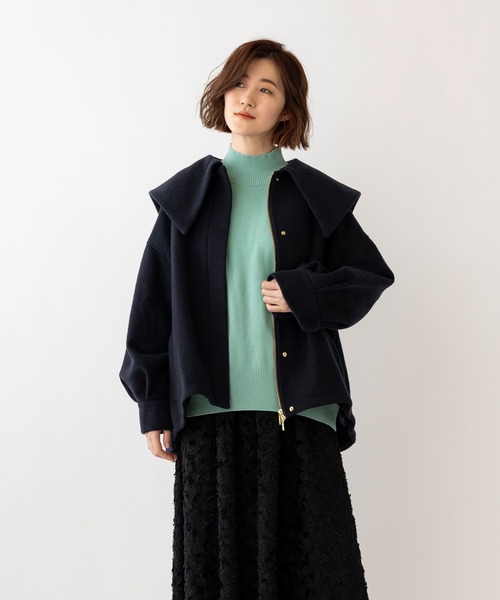 ella_selectshop ビッグカラーテントブルゾン サスティナブル】ビッグカラーショートブルゾン[品番