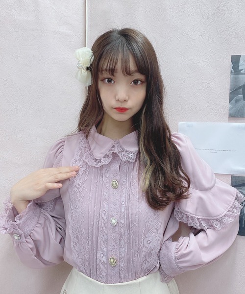 Swankiss(スワンキス)の「YY dramatic B/L(シャツ/ブラウス・レディース・ホワイト/ピンク/ブラック・FREE)」の10枚目の写真