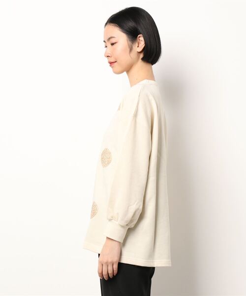 RANAN（ラナン）の「ドット刺しゅうカットソーゆるプルオーバー（Tシャツ/カットソー・レディース・オフホワイト/杢グレー/チャコール・LL/M/L）」の5枚目の写真