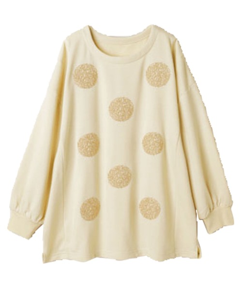 RANAN（ラナン）の「ドット刺しゅうカットソーゆるプルオーバー（Tシャツ/カットソー・レディース・オフホワイト/杢グレー/チャコール・LL/M/L）」の8枚目の写真