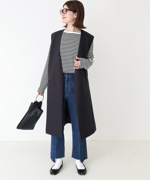 Spick & Span（スピックアンドスパン）の「≪追加≫GIZACOTTONボーダーロングT3◆（Tシャツ/カットソー・レディース・アイボリー/ブラウン・FREE）」の18枚目の写真