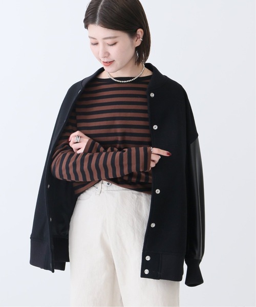 Spick & Span（スピックアンドスパン）の「≪追加≫GIZACOTTONボーダーロングT3◆（Tシャツ/カットソー・レディース・アイボリー/ブラウン・FREE）」の15枚目の写真