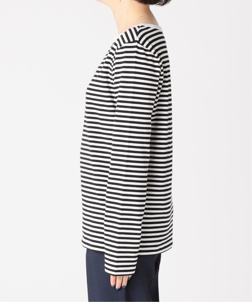 Spick & Span（スピックアンドスパン）の「≪追加≫GIZACOTTONボーダーロングT3◆（Tシャツ/カットソー・レディース・アイボリー/ブラウン・FREE）」の8枚目の写真