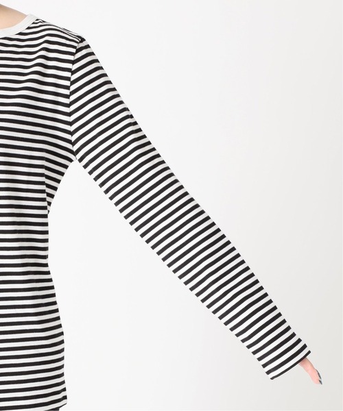 Spick & Span（スピックアンドスパン）の「≪追加≫GIZACOTTONボーダーロングT3◆（Tシャツ/カットソー・レディース・アイボリー/ブラウン・FREE）」の9枚目の写真