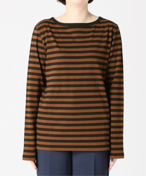 Spick & Span（スピックアンドスパン）の「≪追加≫GIZACOTTONボーダーロングT3◆（Tシャツ/カットソー・レディース・アイボリー/ブラウン・FREE）」の16枚目の写真