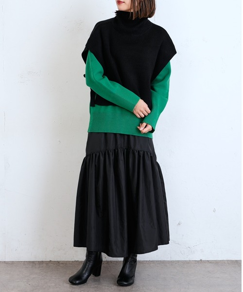 Lui's(ルイス)の「シャンブレータフタギャザーロングスカート(スカート・レディース・ブラック/パープル/グリーン・FREE)」の14枚目の写真