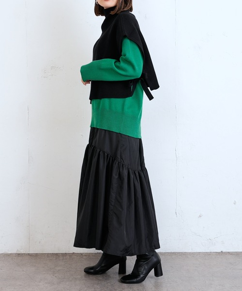 Lui's(ルイス)の「シャンブレータフタギャザーロングスカート(スカート・レディース・ブラック/パープル/グリーン・FREE)」の13枚目の写真