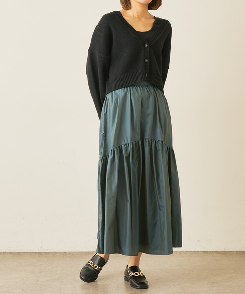 Lui's(ルイス)の「シャンブレータフタギャザーロングスカート(スカート・レディース・ブラック/パープル/グリーン・FREE)」の21枚目の写真