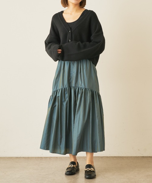 Lui's(ルイス)の「シャンブレータフタギャザーロングスカート(スカート・レディース・ブラック/パープル/グリーン・FREE)」の17枚目の写真