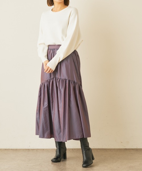 Lui's(ルイス)の「シャンブレータフタギャザーロングスカート(スカート・レディース・ブラック/パープル/グリーン・FREE)」の20枚目の写真