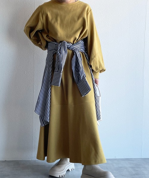 w closet（ダブルクローゼット）の「起毛スムースマーメイドワンピース（ワンピース・レディース・ブラック/ライム/マスタード・FREE）」の11枚目の写真