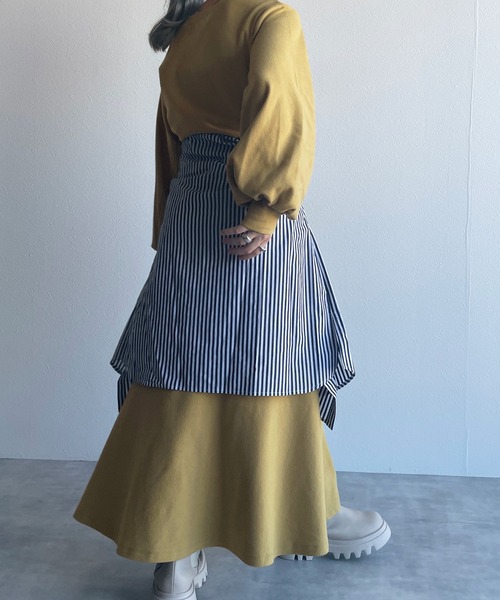 w closet（ダブルクローゼット）の「起毛スムースマーメイドワンピース（ワンピース・レディース・ブラック/ライム/マスタード・FREE）」の12枚目の写真