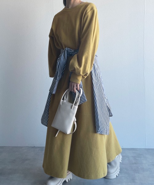 w closet（ダブルクローゼット）の「起毛スムースマーメイドワンピース（ワンピース・レディース・ブラック/ライム/マスタード・FREE）」の13枚目の写真