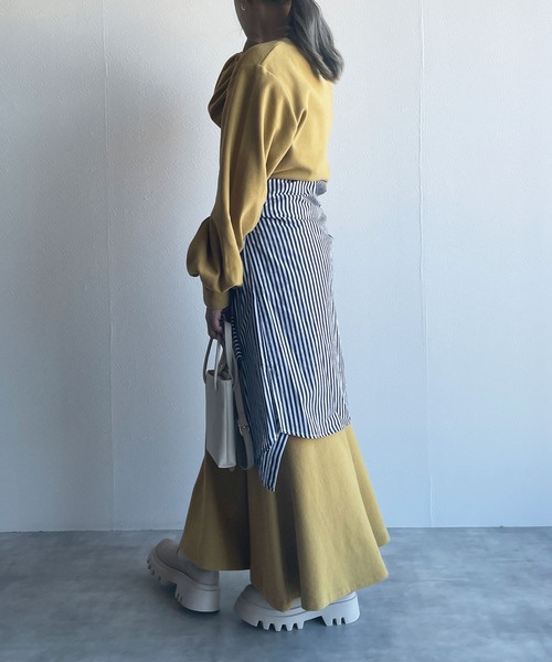 w closet（ダブルクローゼット）の「起毛スムースマーメイドワンピース（ワンピース・レディース・ブラック/ライム/マスタード・FREE）」の14枚目の写真