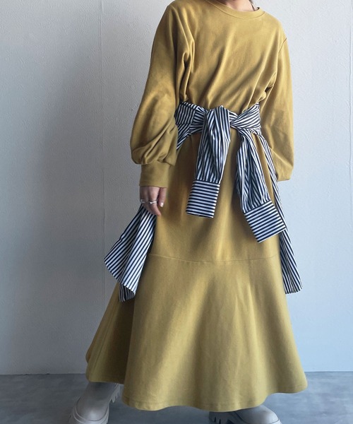 w closet（ダブルクローゼット）の「起毛スムースマーメイドワンピース（ワンピース・レディース・ブラック/ライム/マスタード・FREE）」の15枚目の写真