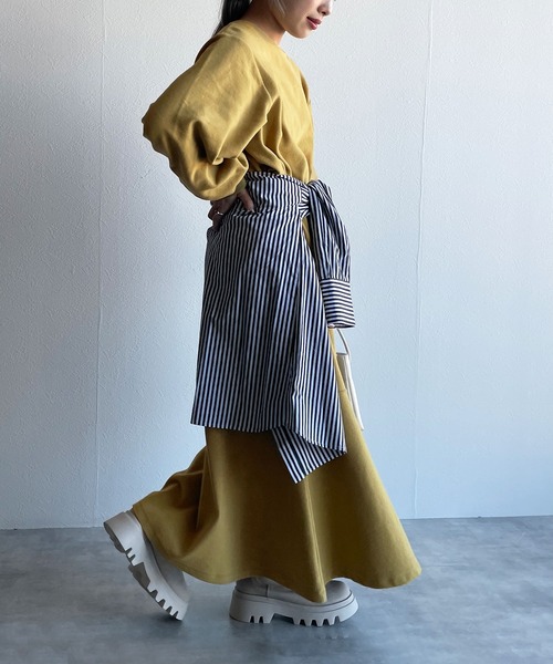 w closet（ダブルクローゼット）の「起毛スムースマーメイドワンピース（ワンピース・レディース・ブラック/ライム/マスタード・FREE）」の16枚目の写真