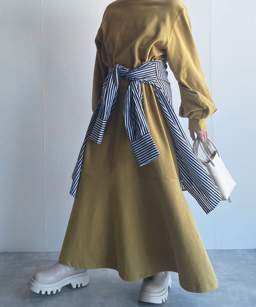 w closet（ダブルクローゼット）の「起毛スムースマーメイドワンピース（ワンピース・レディース・ブラック/ライム/マスタード・FREE）」の18枚目の写真