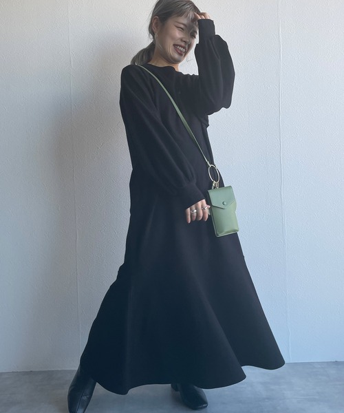 w closet（ダブルクローゼット）の「起毛スムースマーメイドワンピース（ワンピース・レディース・ブラック/ライム/マスタード・FREE）」の20枚目の写真