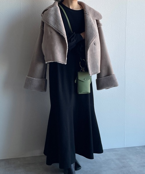 w closet（ダブルクローゼット）の「起毛スムースマーメイドワンピース（ワンピース・レディース・ブラック/ライム/マスタード・FREE）」の22枚目の写真