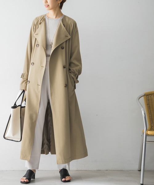 ５５ 以上節約 新品タグ付 アーバンリサーチ ノーカラー トレンチコート ベージュ トレンチコート Alrc Asia