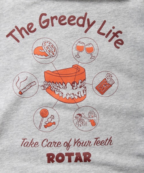 ROTAR(ローター)の「The Greedy Life PO PARKA バックプリント プルオーバー パーカー(パーカー・メンズ・ブラック/オレンジ系その他/ミックスグレー・MEDIUM/LARGE/SMALL/X-LARGE)」の8枚目の写真