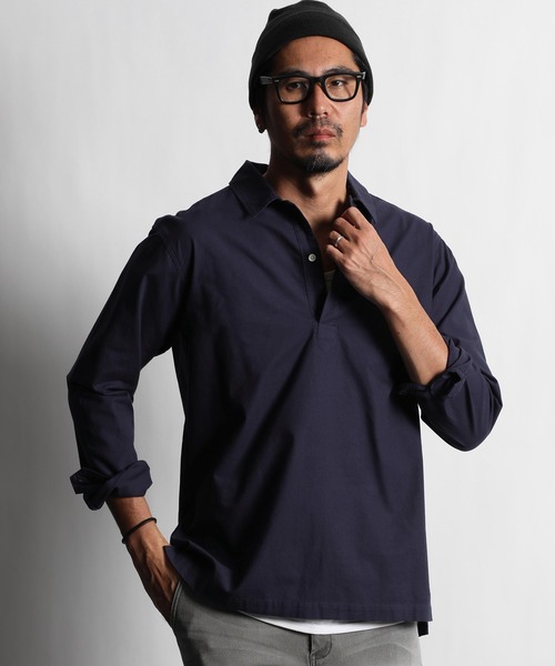 The DUFFER of ST.GEORGE(ザダファーオブセントジョージ)の「ECO FRIENDRY DYEING SKIPPER SHIRT:サステナブル エコ ニュアンスカラー スキッパーシャツ(シャツ/ブラウス・メンズ・ベージュ/ネイビー/グリーン・SMALL/MEDIUM/LARGE/X-LARGE)」の16枚目の写真