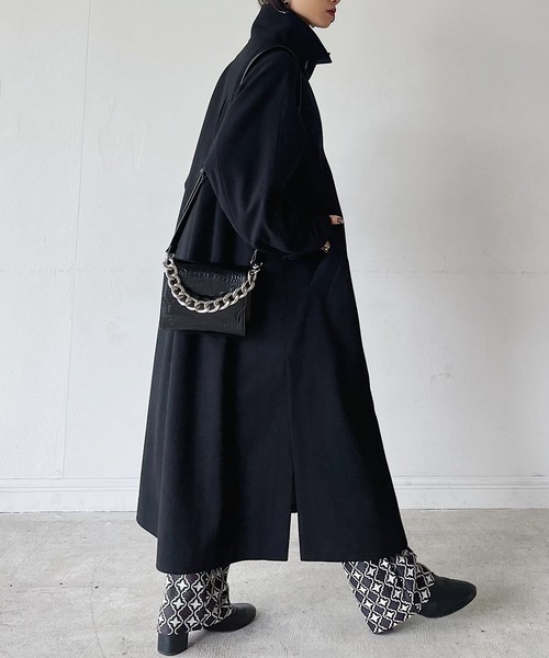 PAGEBOY(ページボーイ)の「スタンドネックウールコート2(チェスターコート・レディース・ブラック・S/M)」の4枚目の写真