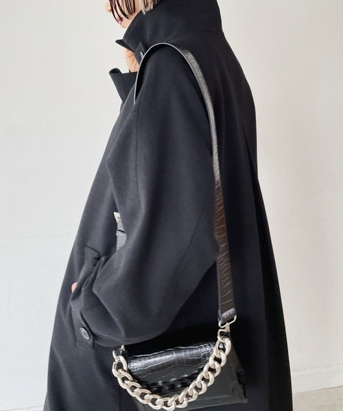 PAGEBOY(ページボーイ)の「スタンドネックウールコート2(チェスターコート・レディース・ブラック・S/M)」の6枚目の写真