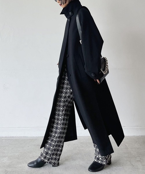 PAGEBOY(ページボーイ)の「スタンドネックウールコート2(チェスターコート・レディース・ブラック・S/M)」の9枚目の写真