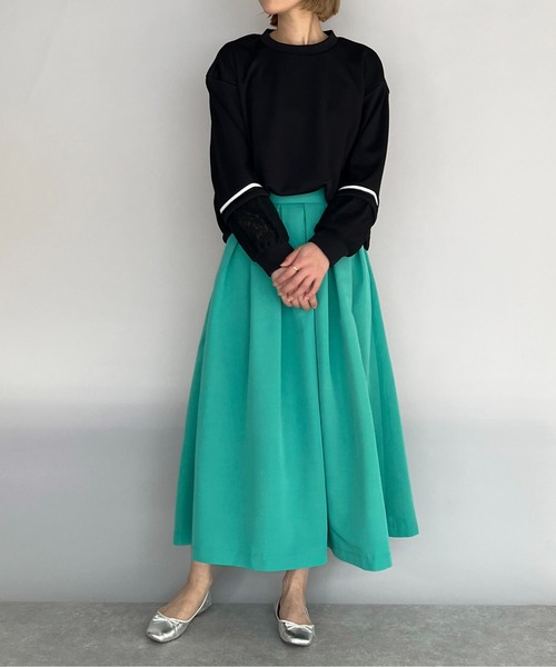 BE NEAT（ビーニート）の「袖口レース切替ラインテープ付きプルオーバー（Tシャツ/カットソー・レディース・ホワイト/ブラック・M）」の11枚目の写真