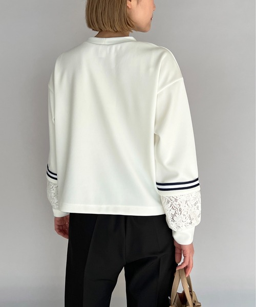 BE NEAT（ビーニート）の「袖口レース切替ラインテープ付きプルオーバー（Tシャツ/カットソー・レディース・ホワイト/ブラック・M）」の22枚目の写真