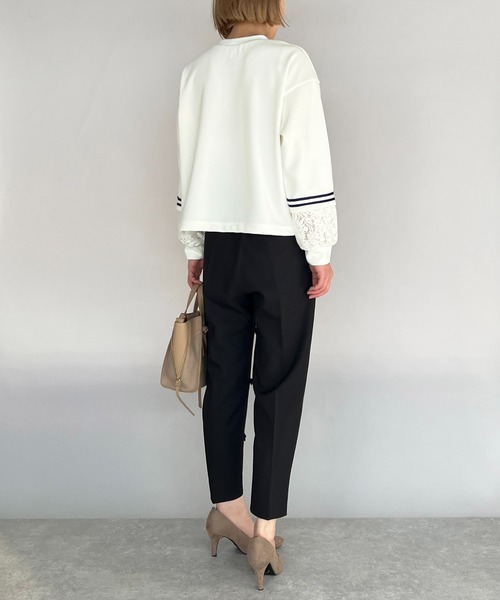 BE NEAT（ビーニート）の「袖口レース切替ラインテープ付きプルオーバー（Tシャツ/カットソー・レディース・ホワイト/ブラック・M）」の19枚目の写真