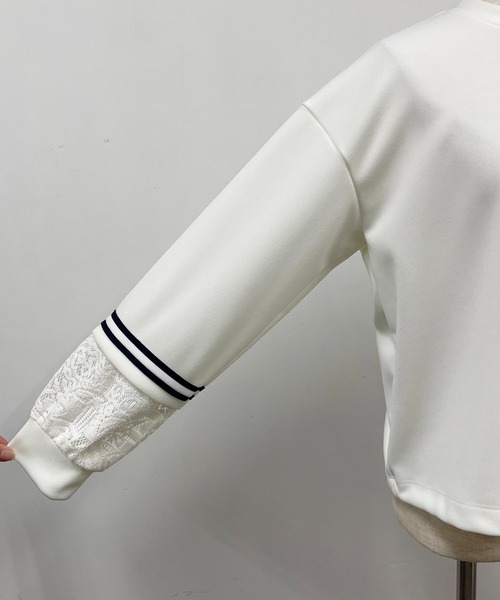 BE NEAT（ビーニート）の「袖口レース切替ラインテープ付きプルオーバー（Tシャツ/カットソー・レディース・ホワイト/ブラック・M）」の16枚目の写真